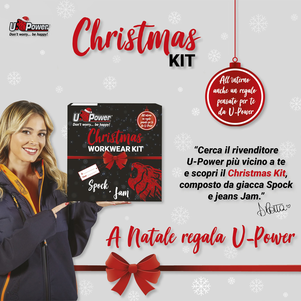 Xmas Kit Black Carbon Tg.XL U-POWER - Giacca, Pantalone, Scaldacolllo e Guanti