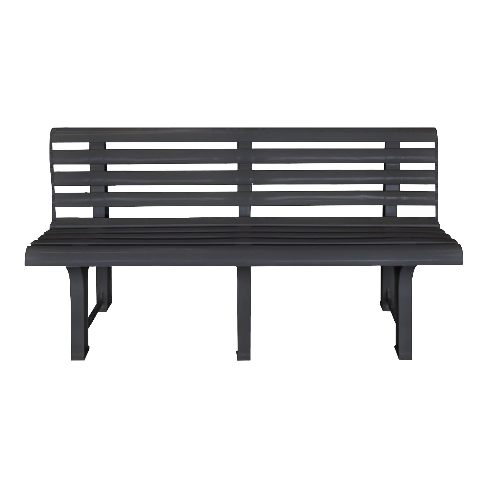 Panchina 3 Posti in Plastica Isotta Antracite FERLIVING - 148x53x75h cm
