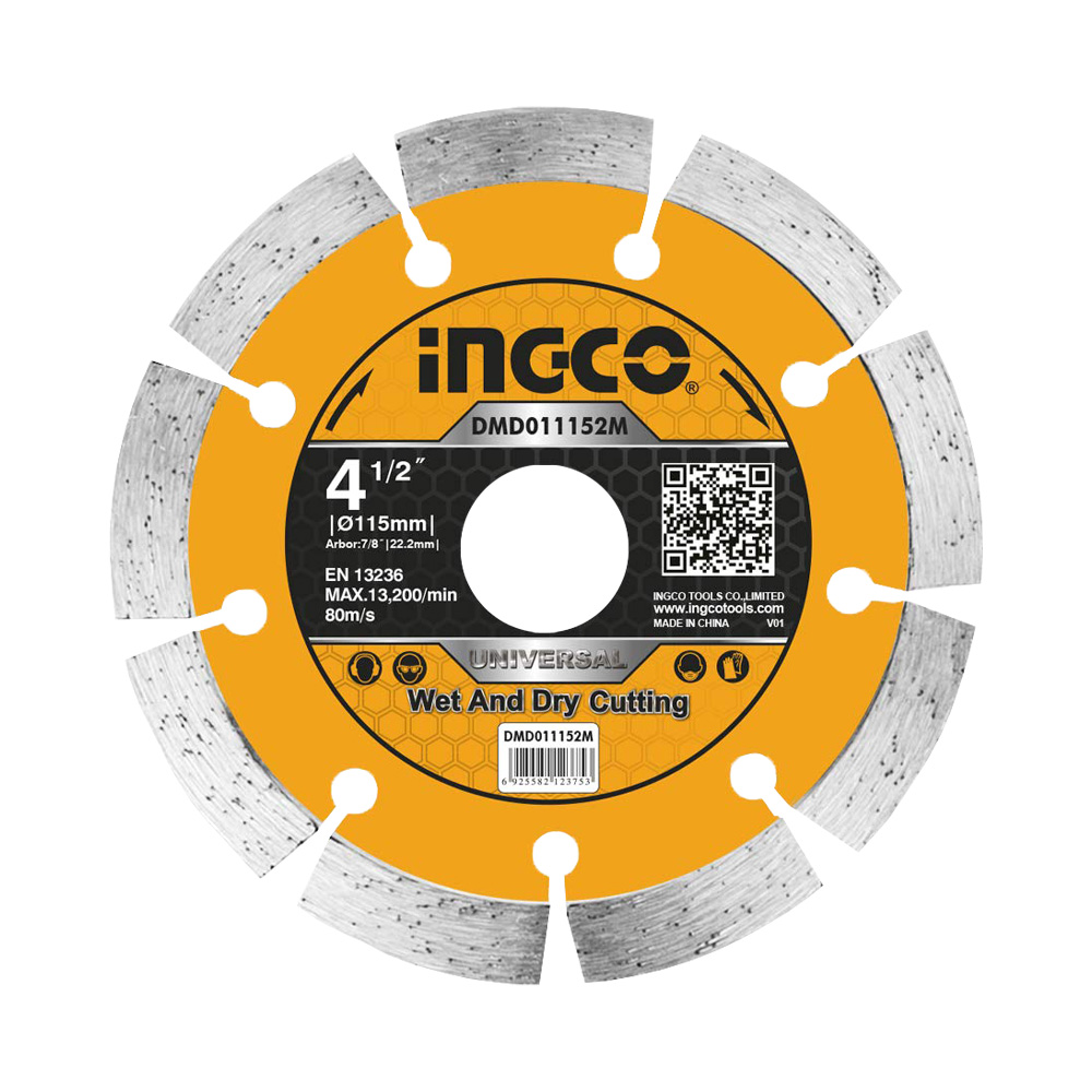 Disco diamantato segmentato 115 mm ingco - lama 7,5 mm.