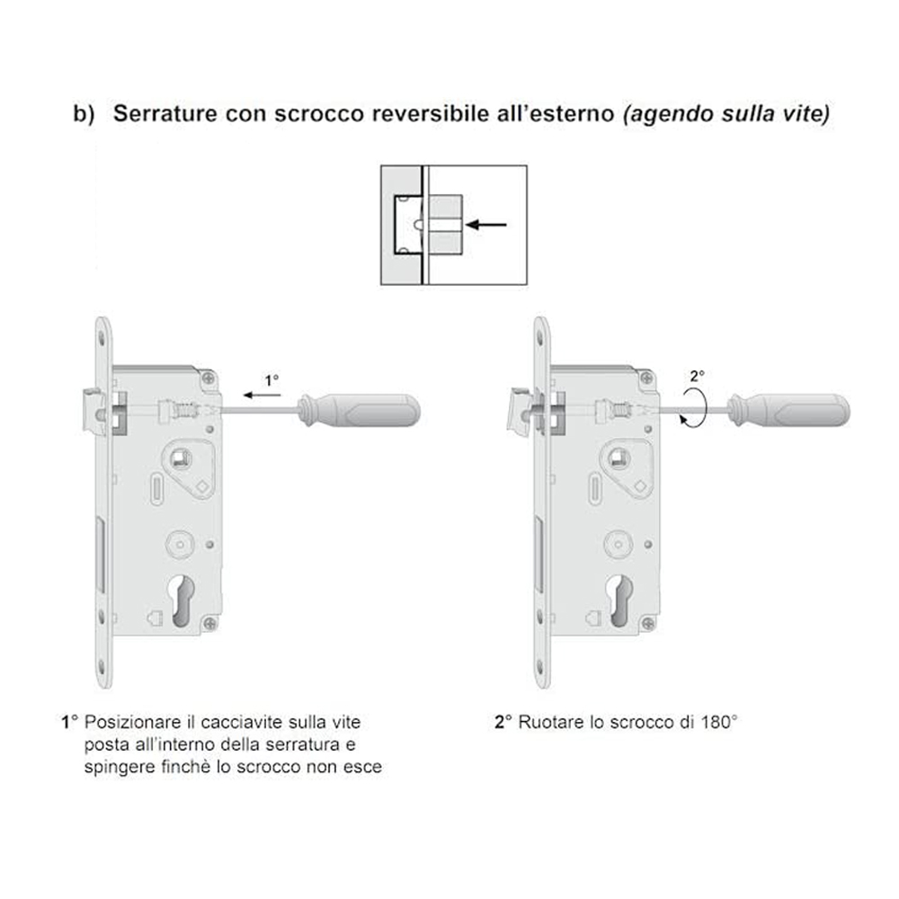 Serratura Patent Grande Ottonato AGB - Foro 50 mm e Quadro 8 mm