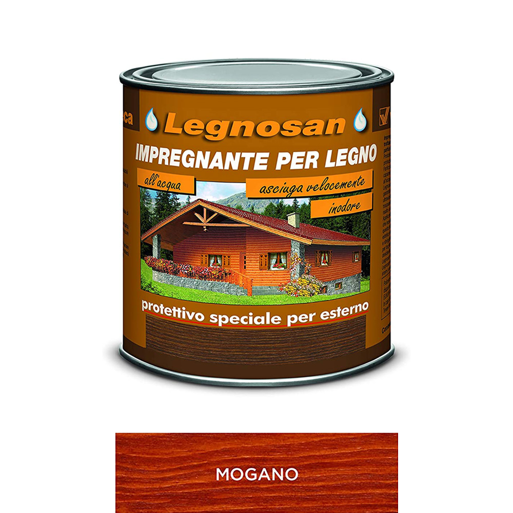 Impregnante all'Acqua per Legno Esterno Legnosan 750 ml VELECA - Mogano