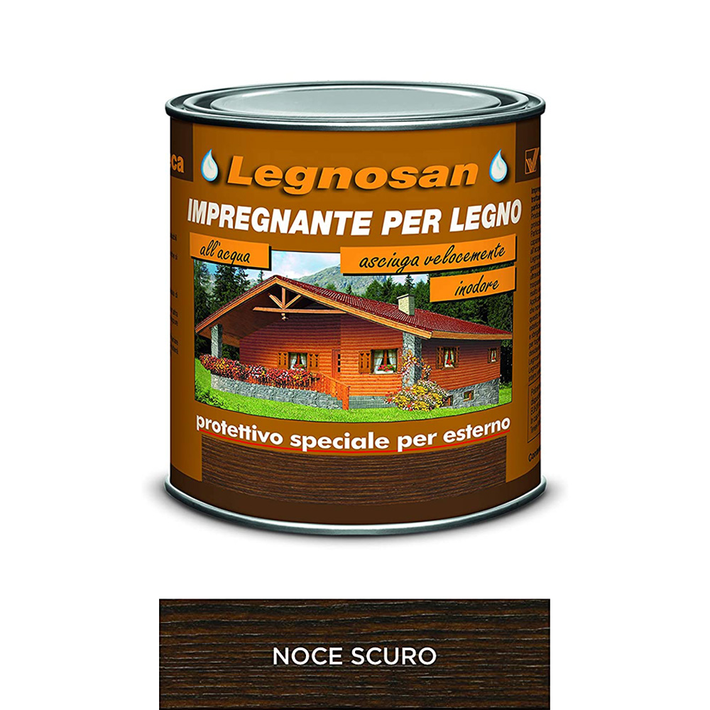Impregnante all'Acqua per Legno Esterno Legnosan 2,5 Lt VELECA - Noce Scuro