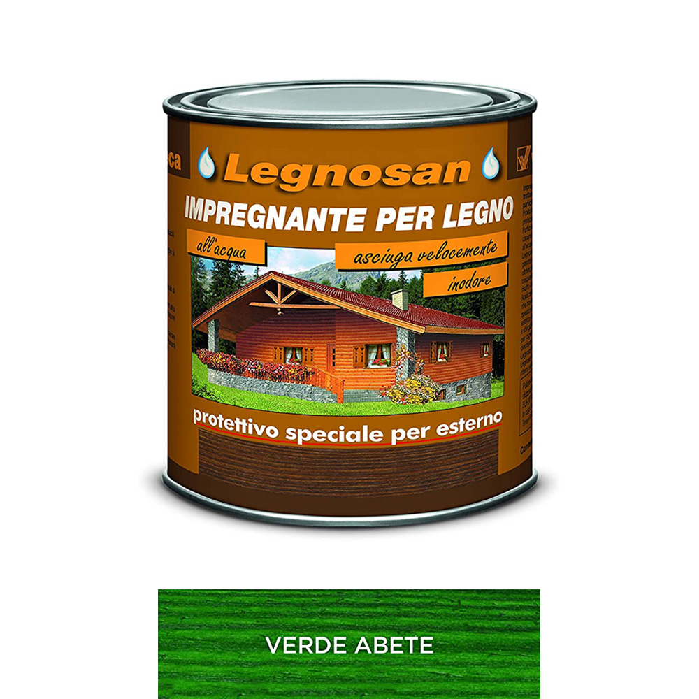 Impregnante all'Acqua per Legno Esterno Legnosan 2,5 Lt VELECA - Verde Abete