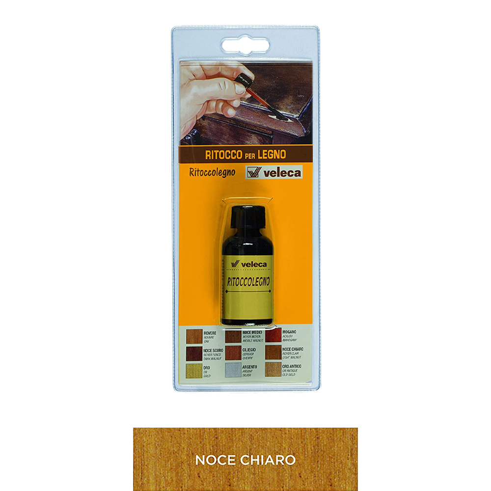 Ritoccolegno Semi-Coprente per Graffi e Scalfitture 25 ml VELECA - Noce Chiaro