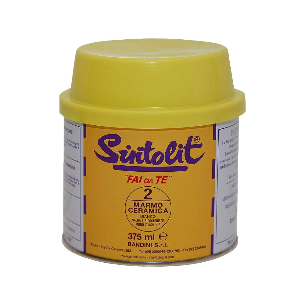 Mastice verticale solido per marmo 375 ml sintolit - bianco.