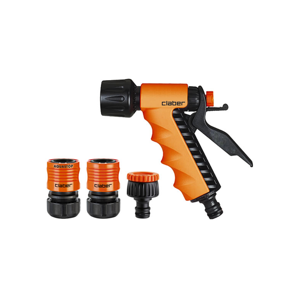 Starter kit claber - presa per rubinetto, lancia a pistola, raccordi da 1/2 2 pz.