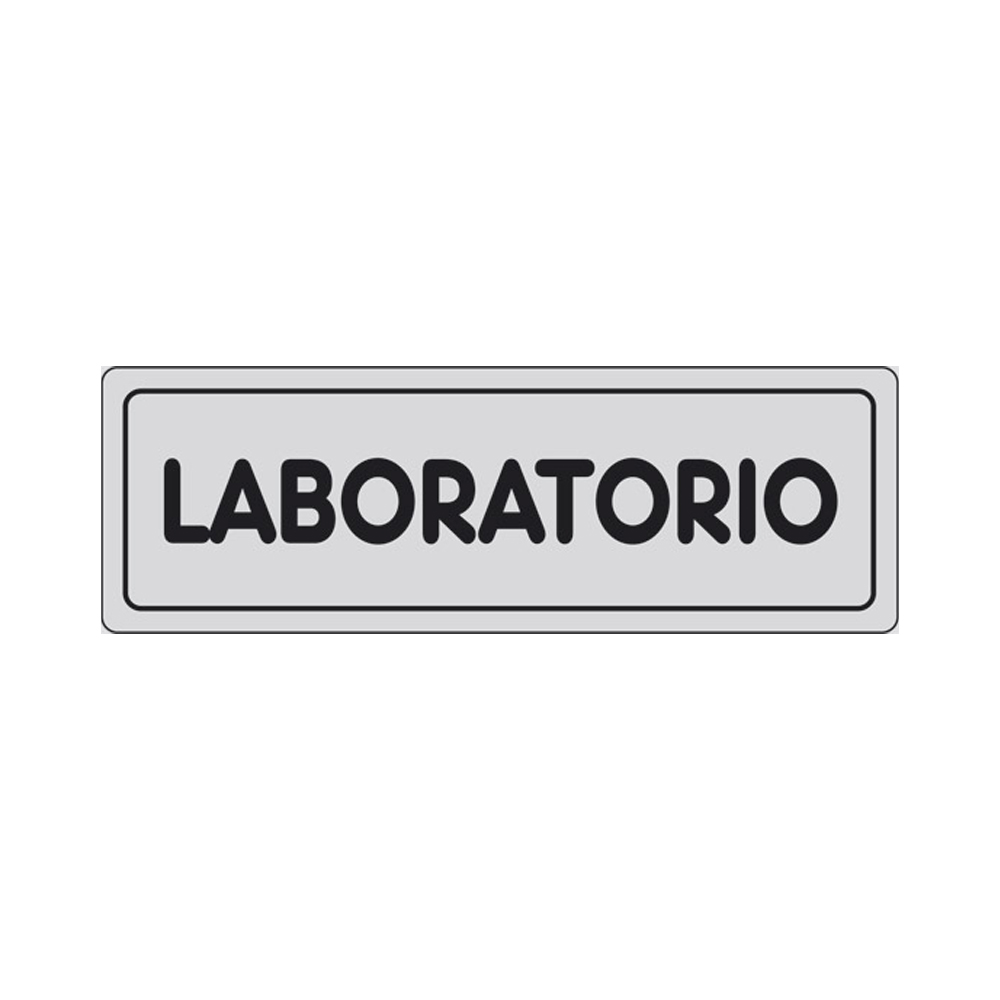 Cartello in carta autoadesiva 15x5 cm - laboratorio.