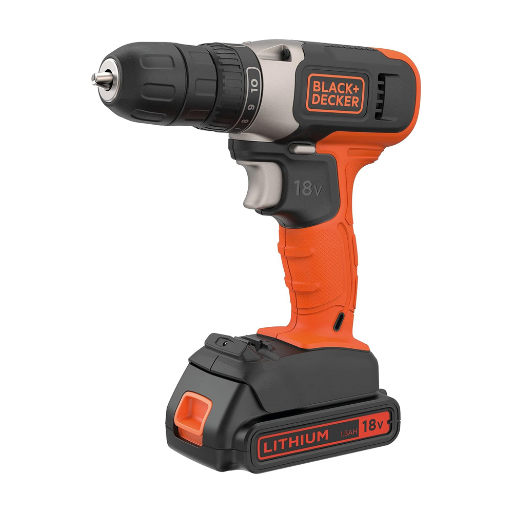Trapano Avvitatore 18V con Batteria al Litio 1.5 Ah BLACK DECKER