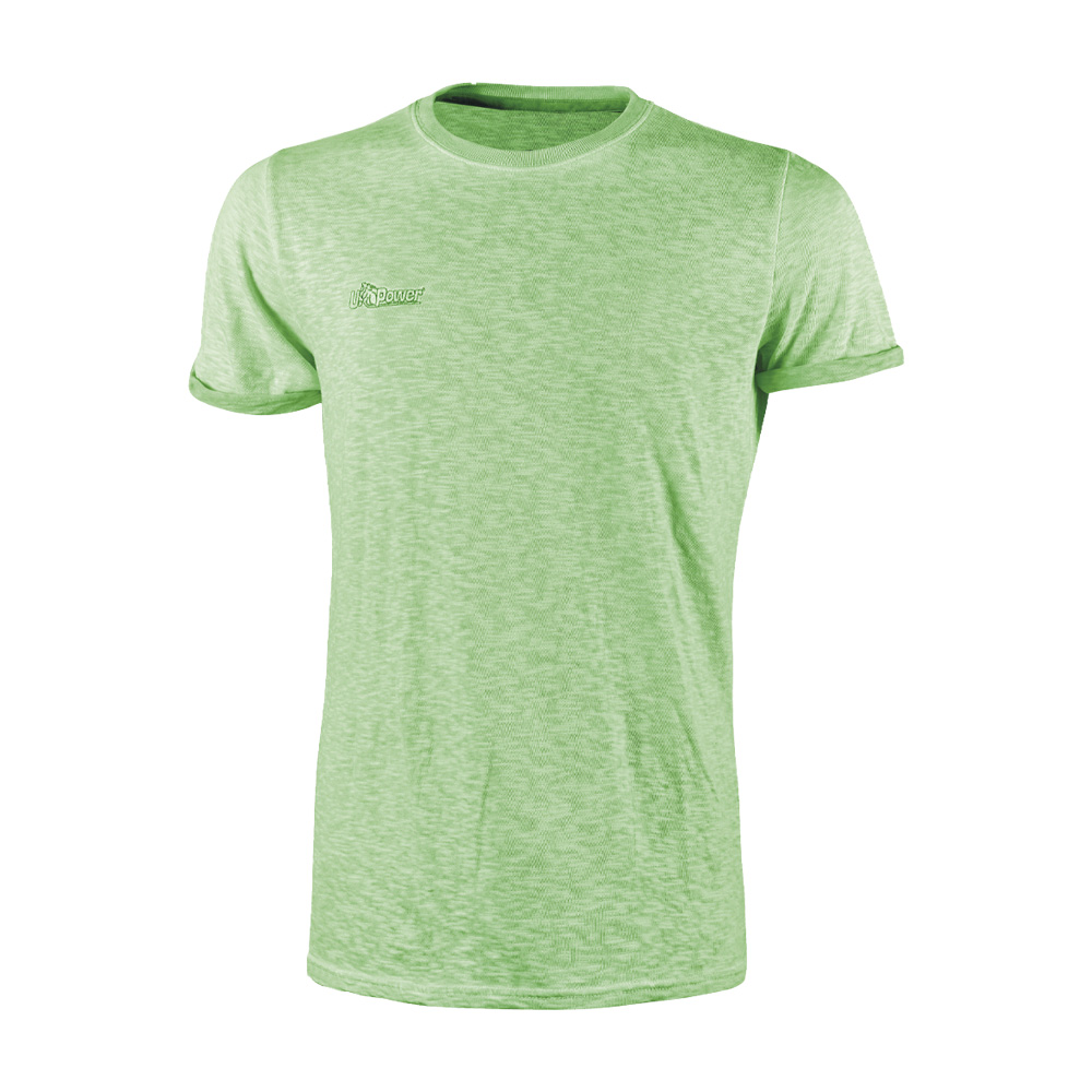 x3 T-Shirt Cotone Fiammato Enjoy Fluo Green U-POWER - Taglia L
