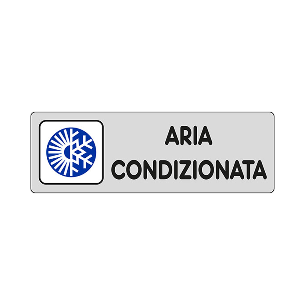 Cartello in carta autoadesiva 15x5 cm - aria condizionata.