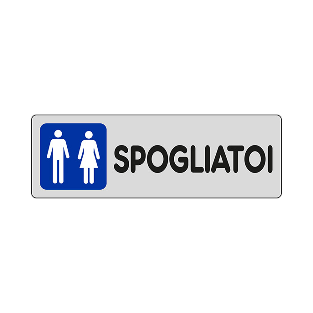 Cartello in Carta Autoadesiva 15x5 cm - SPOGLIATOIO PER UOMINI E DONNE