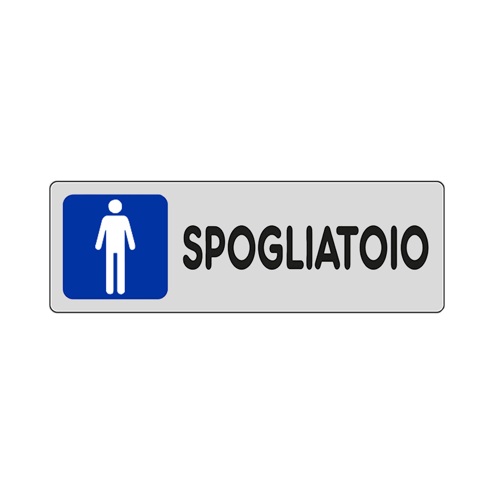 Cartello in carta autoadesiva 15x5 cm - spogliatoio per uomini.