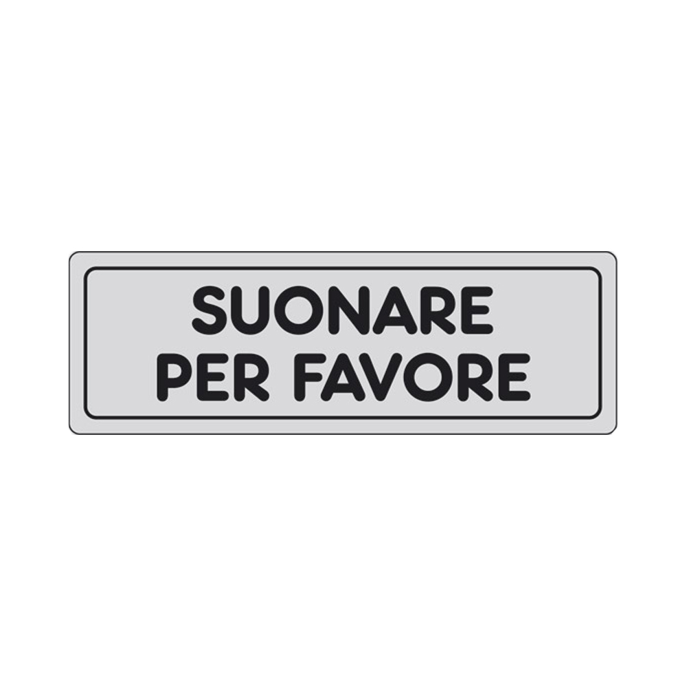 Cartello in Alluminio 15x5 cm - SUONARE PER FAVORE