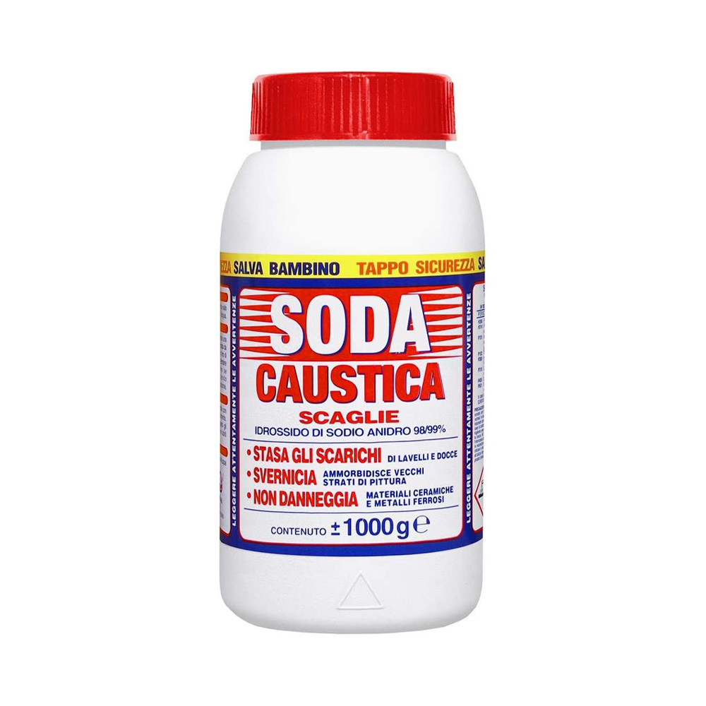 Soda Caustica a Scaglie 1 kg MARTEN - Disgorgante Bagno - Sverniciatura