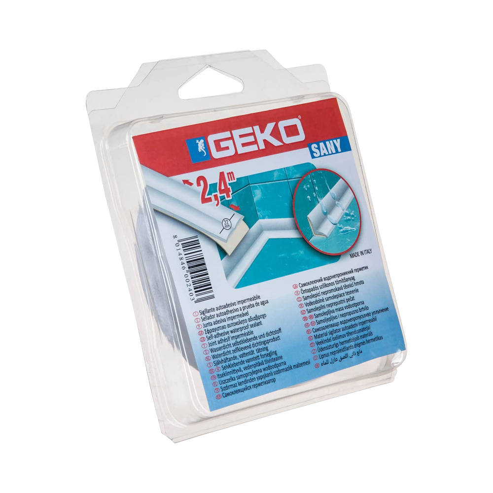 Nastro Sigillante per Sanitari 22 mm x 2,4 mt GEKO Sany - Bianco