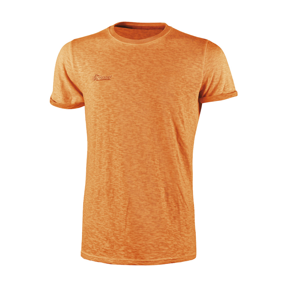 T-shirt cotone fiammato enjoy fluo orange u-power - taglia l.
