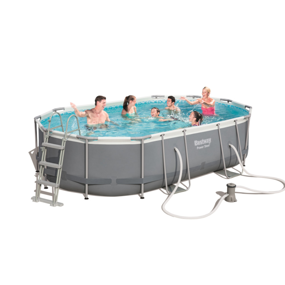Piscina Fuori terra ovale BESTWAY 56448 Power Steel Frame - CM.488x305x107h