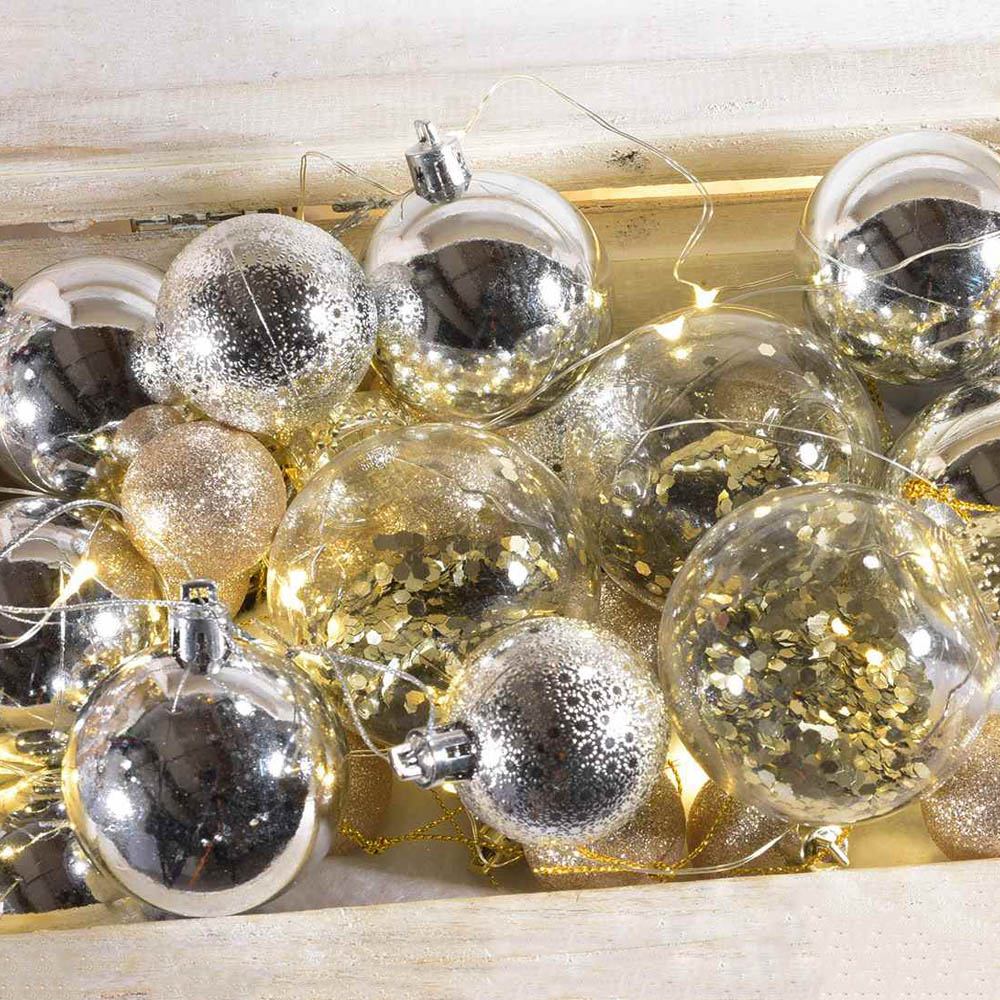 Set Palline per Alberi ed Addobbi Natalizi 50 pz FERCOLOR - 5 Misure Assortite