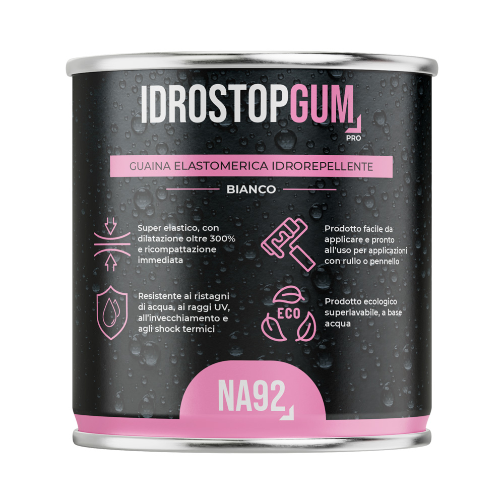 Guaina gomma elastomerica idrorepellente idrostopgum na92 lt.1 bianca.