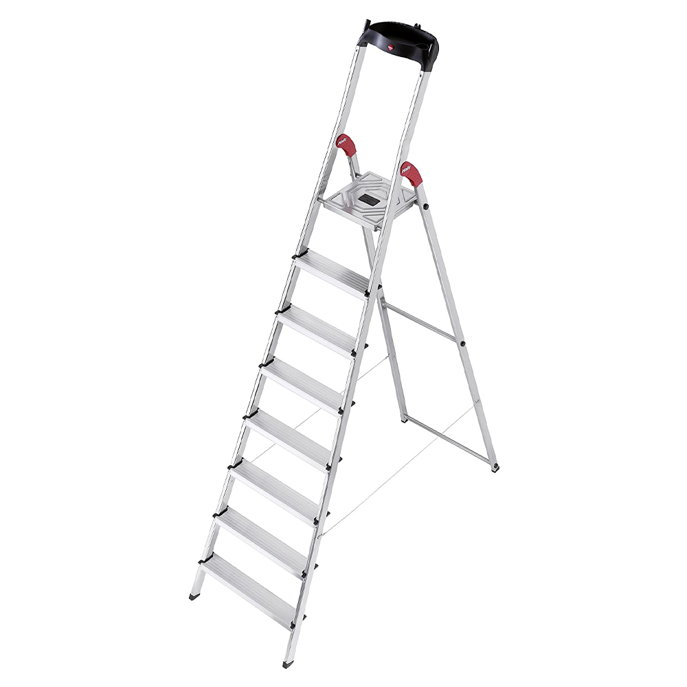 Scaletto Alluminio a Forbice 8 Gradini L60 HAILO - Altezza 233 cm