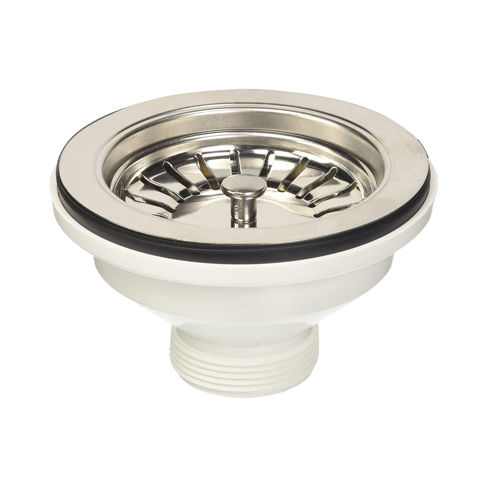 Piletta basket acciaio per lavello foro 3 � con tappo gr.1� .