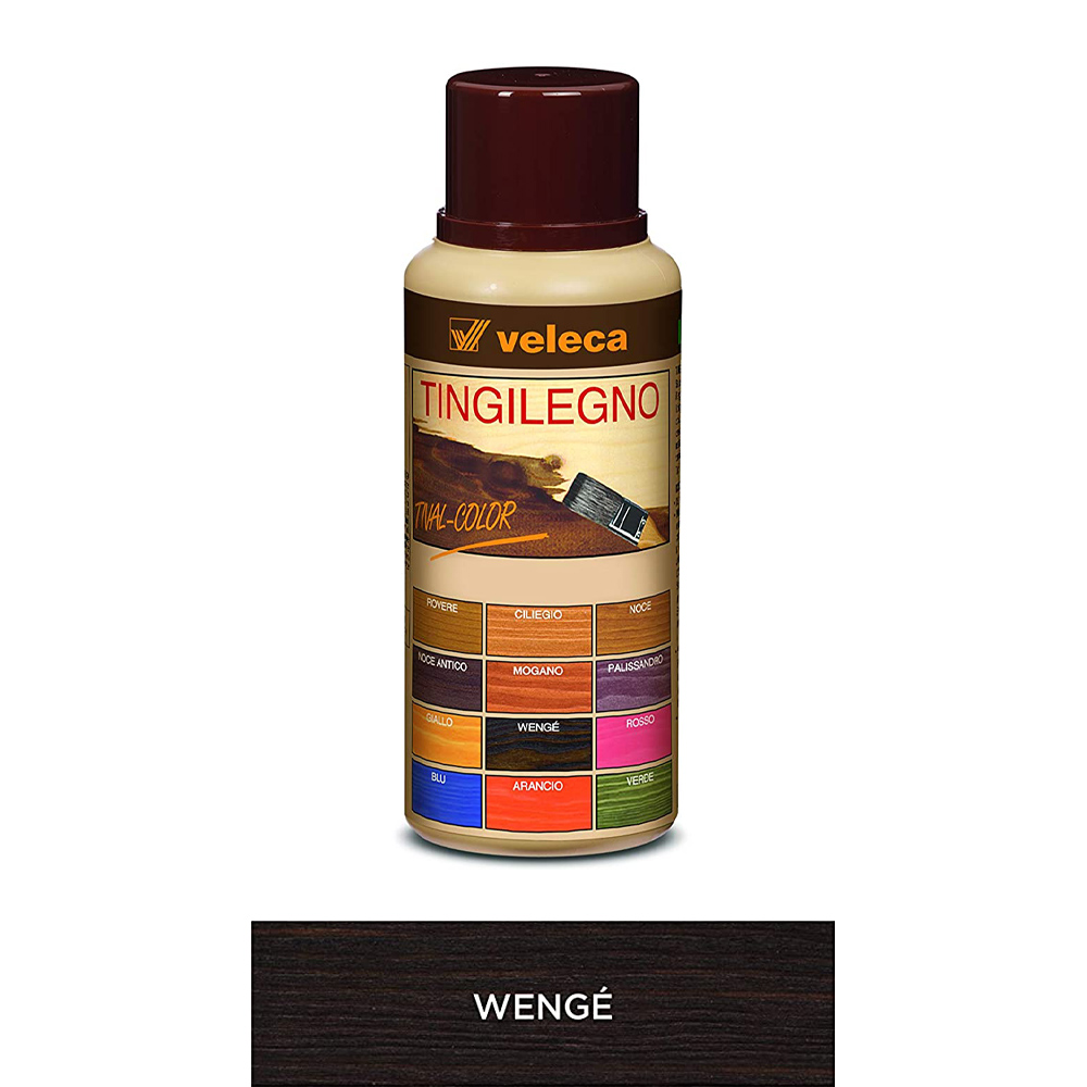Tingilegno tival color weng� da diluire con acqua o solventi veleca 250 ml.