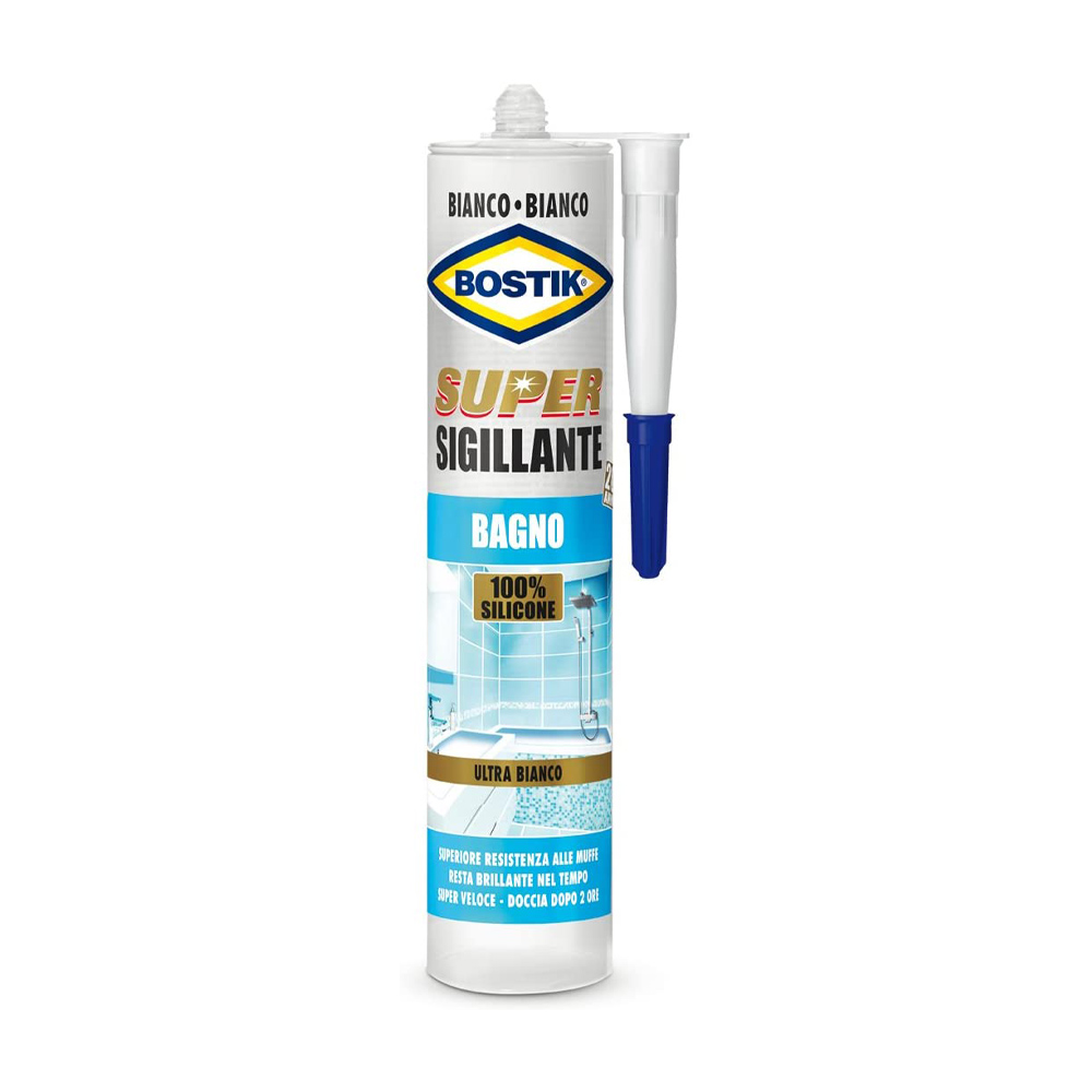 Silicone Super Sigillante Bagno 300 ml BOSTIK - Bianco