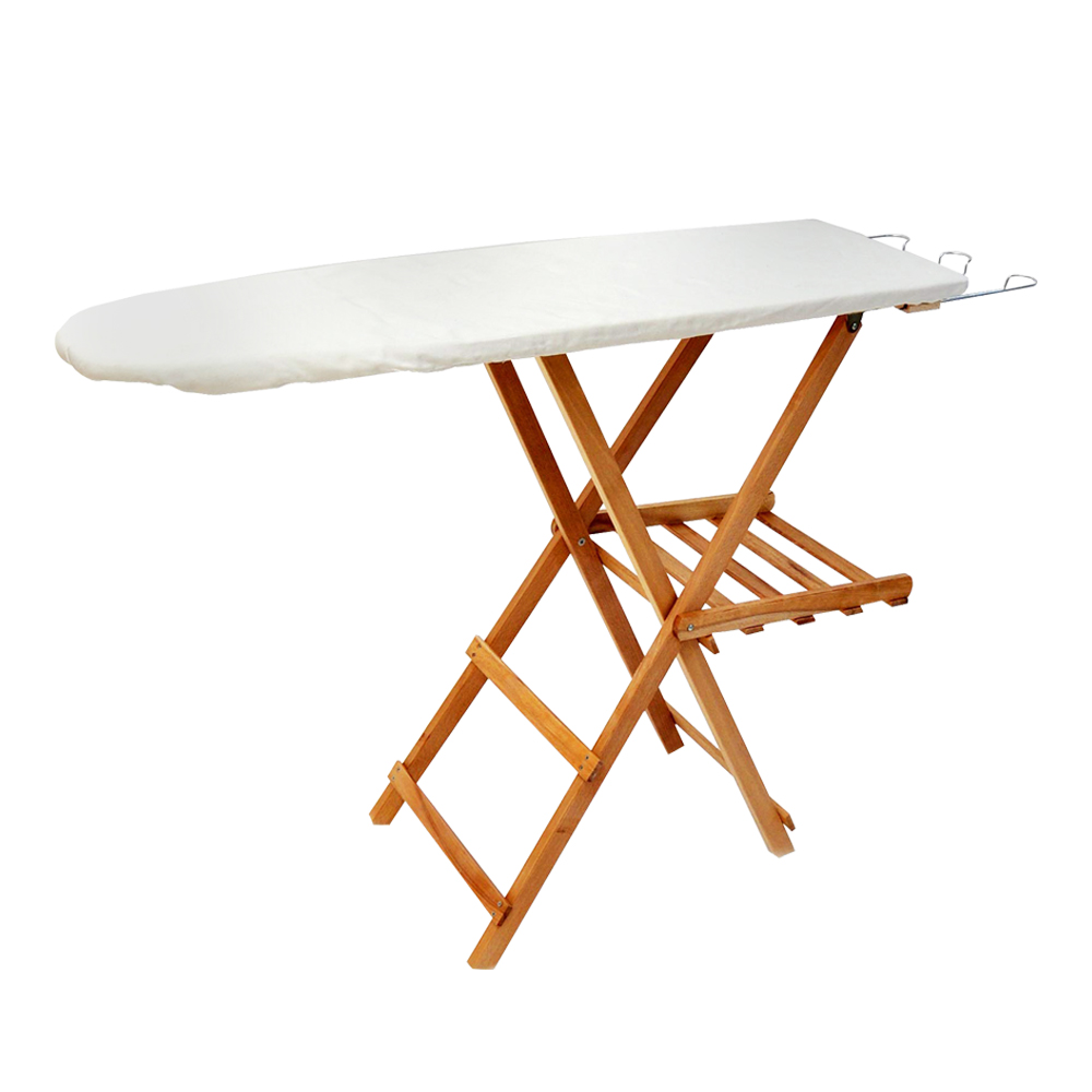 Asse da stiro in legno con copriasse assortiti ferliving - piano 116x33 cm.