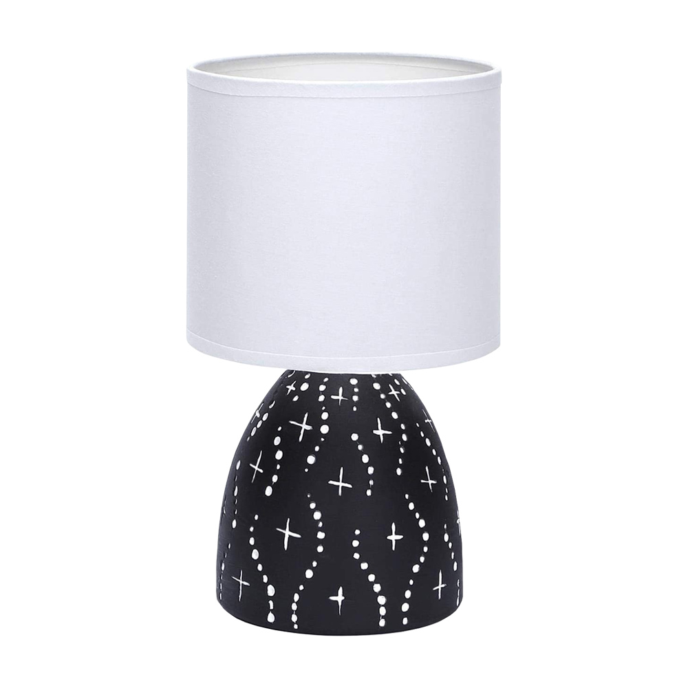 Lampada da Tavolo Vintage in Ceramica Nero AIGOSTAR - Attacco E14