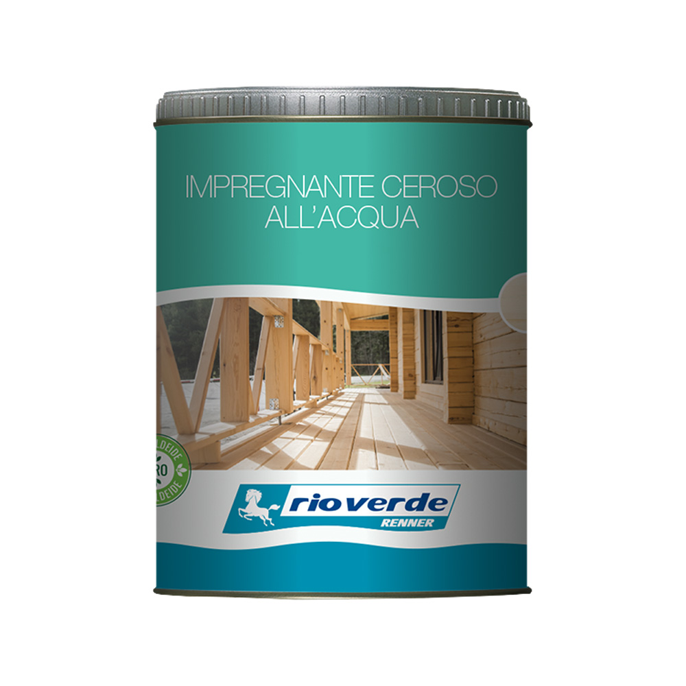 Impregnante ceroso ad acqua rc 1530 750 ml rioverde - mogano.