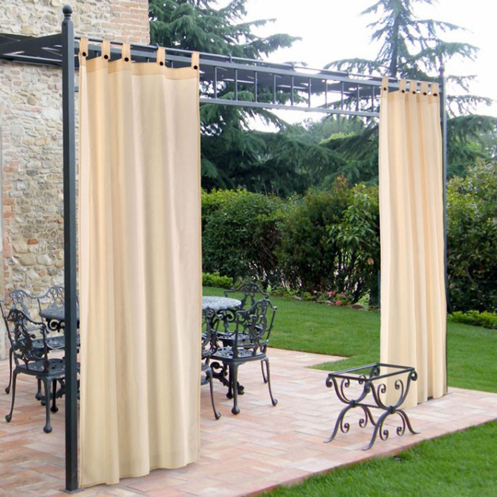 Tende a Bretelle in Cotone per Gazebi - Colore Corda - FERLIVING 140x270h cm