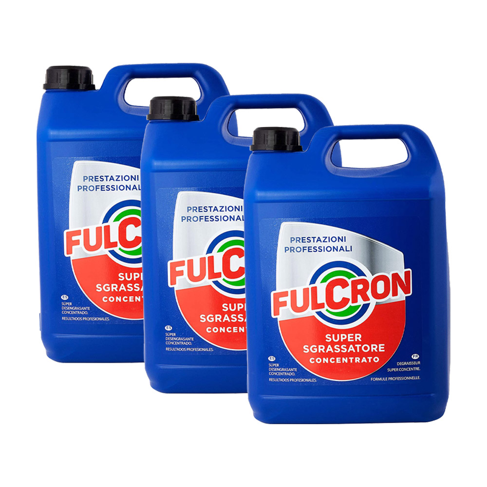 x3 Super Sgrassatore Detergente Professionale Concentrato FULCRON 5 Lt - 3 Pz