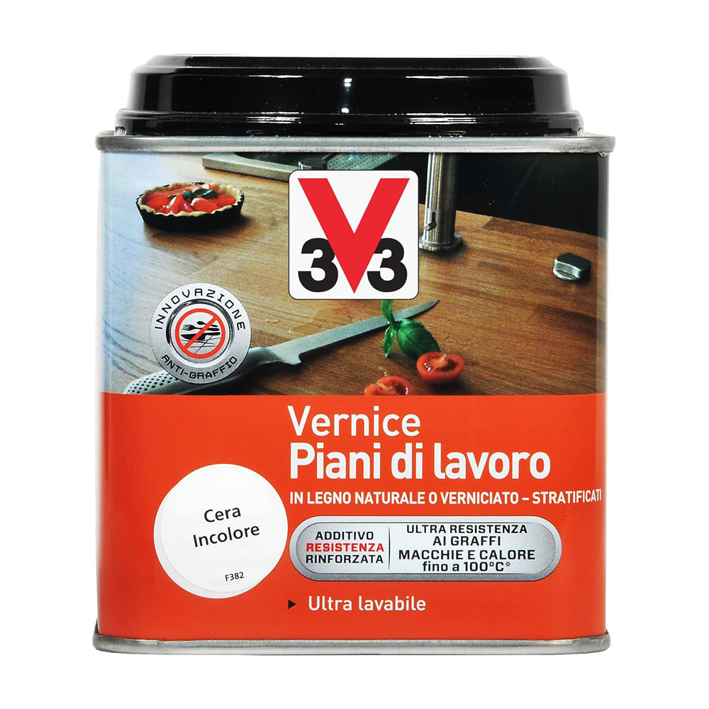 Vernice per piani di lavoro resistenza rinforzata 500 ml v33 - aspetto satinato.