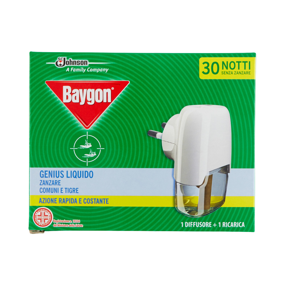 Elettroemanatore genius liquido anti-zanzare baygon - 30 notti.