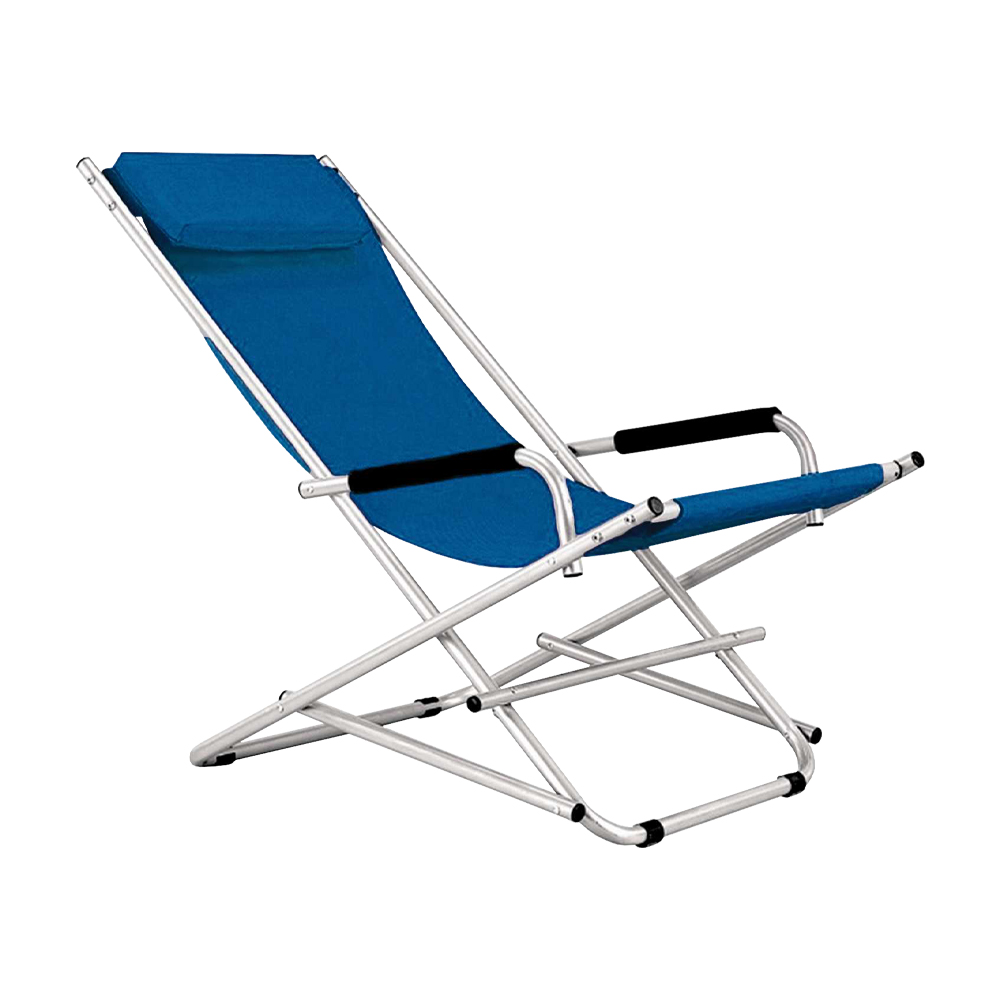 Sedia Sdraio Katia Blu in Alluminio FERLIVING - Braccioli e Poggiatesta