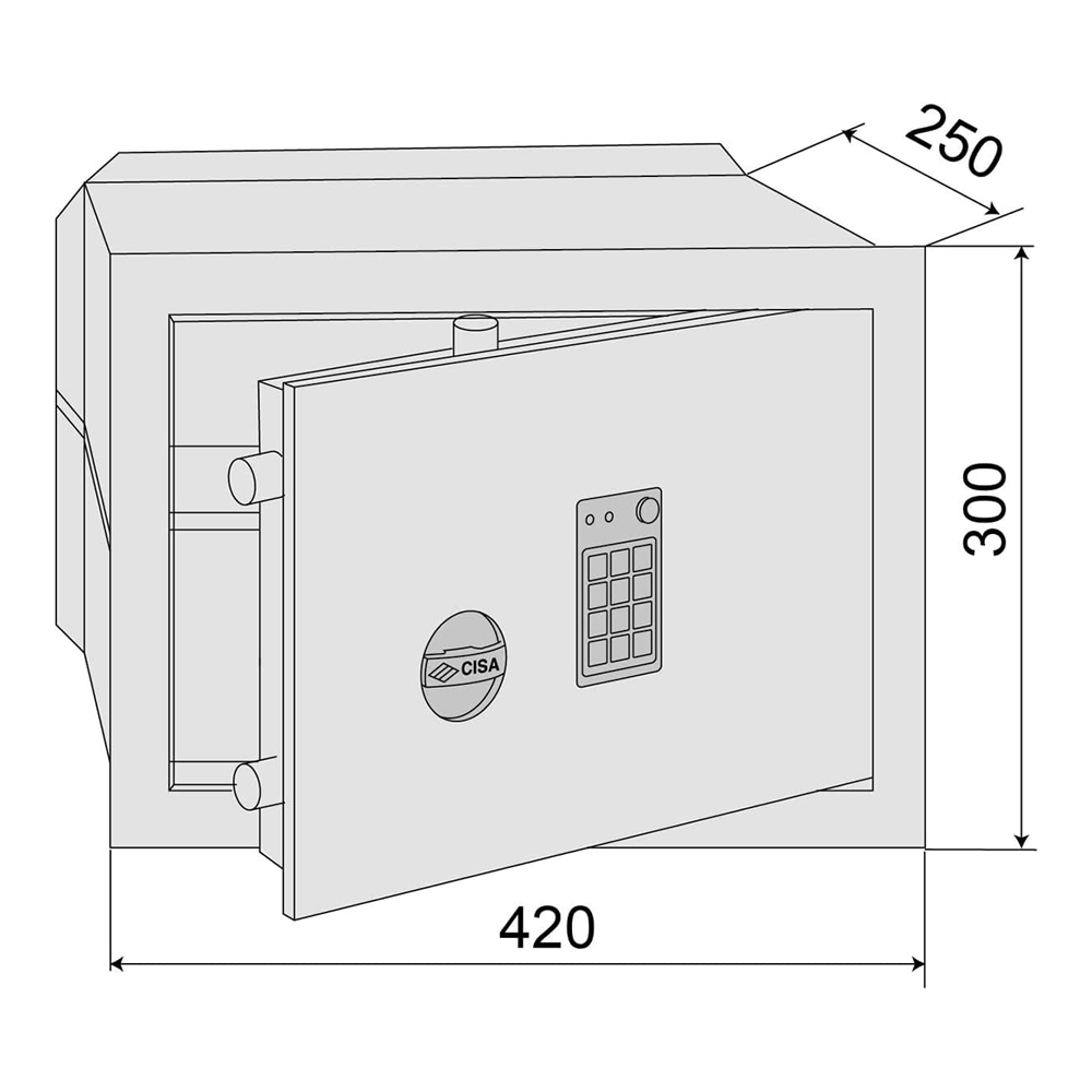Cassaforte Elettronica a Muro DGT Vision CISA 42x25x30h cm