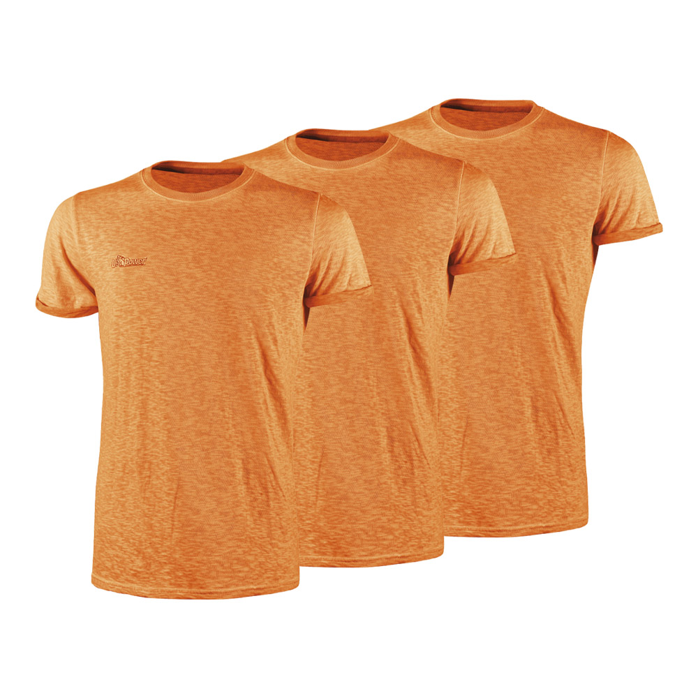 x3 T-Shirt Cotone Fiammato Enjoy Fluo Orange U-POWER - Taglia M