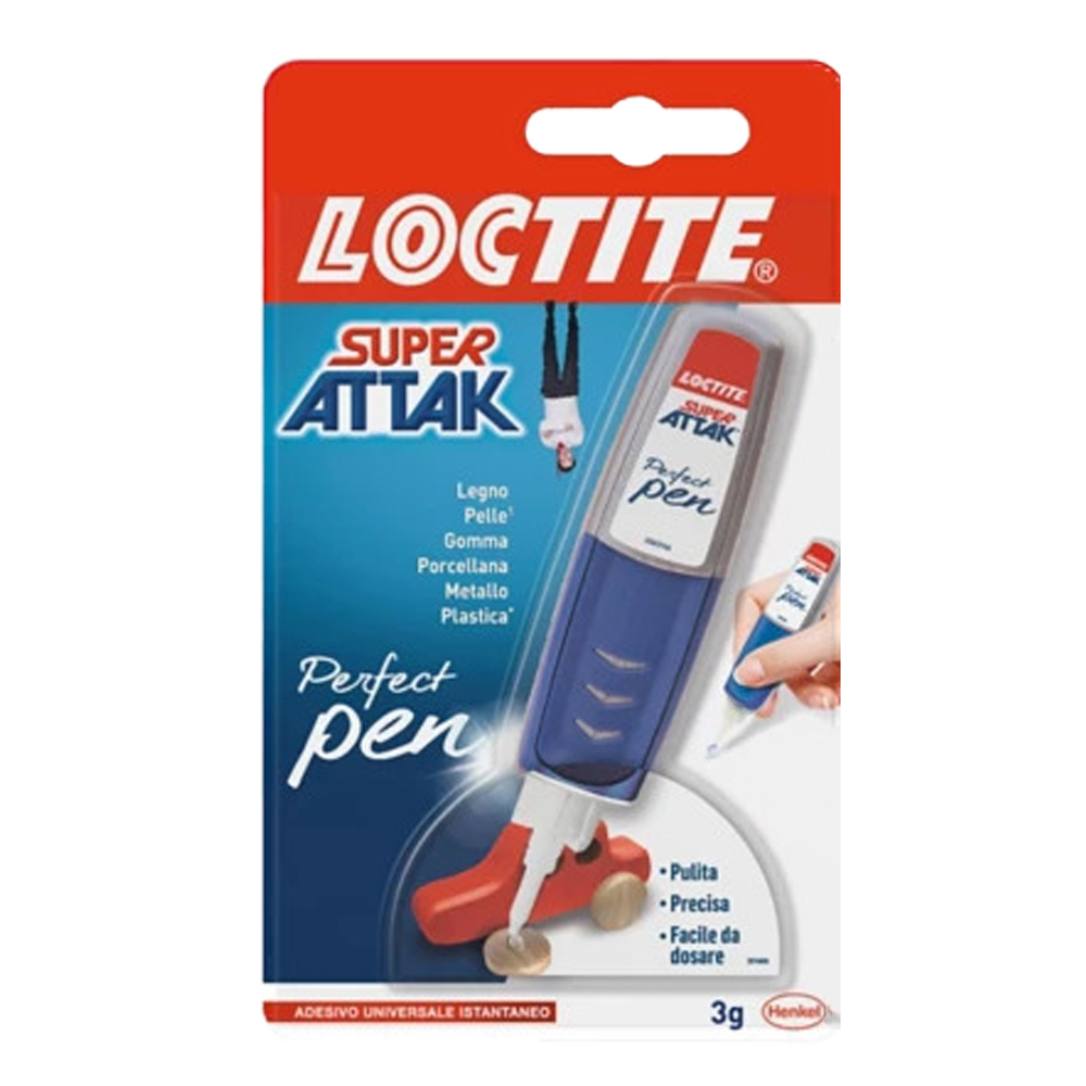 Adesivo universale istantaneo super attak gel perfect pen loctite 3 g.
