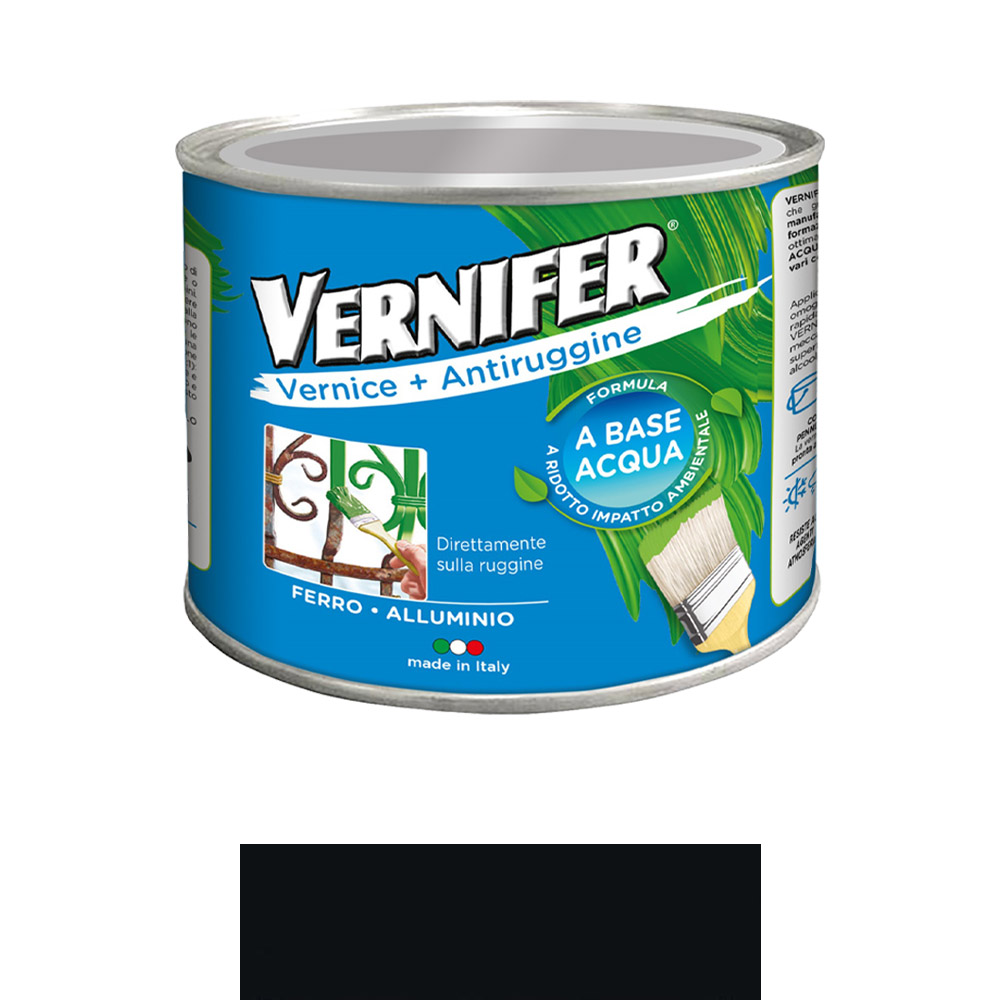 Smalto Antiruggine Vernifer Base Acqua 500 ml AREXONS - Nero Brillante