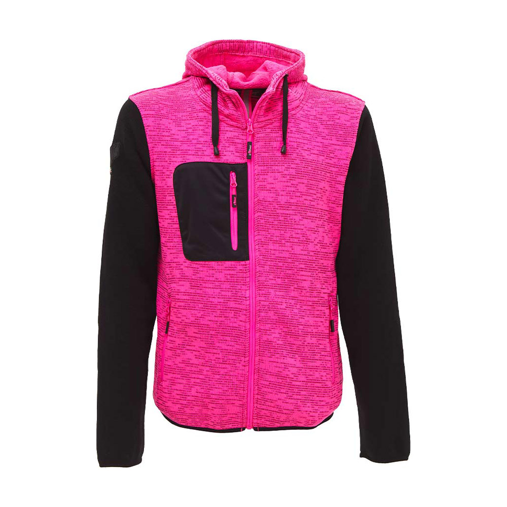Felpa Full Zip con Cappuccio Enjoy Rainbow Lady Black Fucsia U-POWER - Taglia L