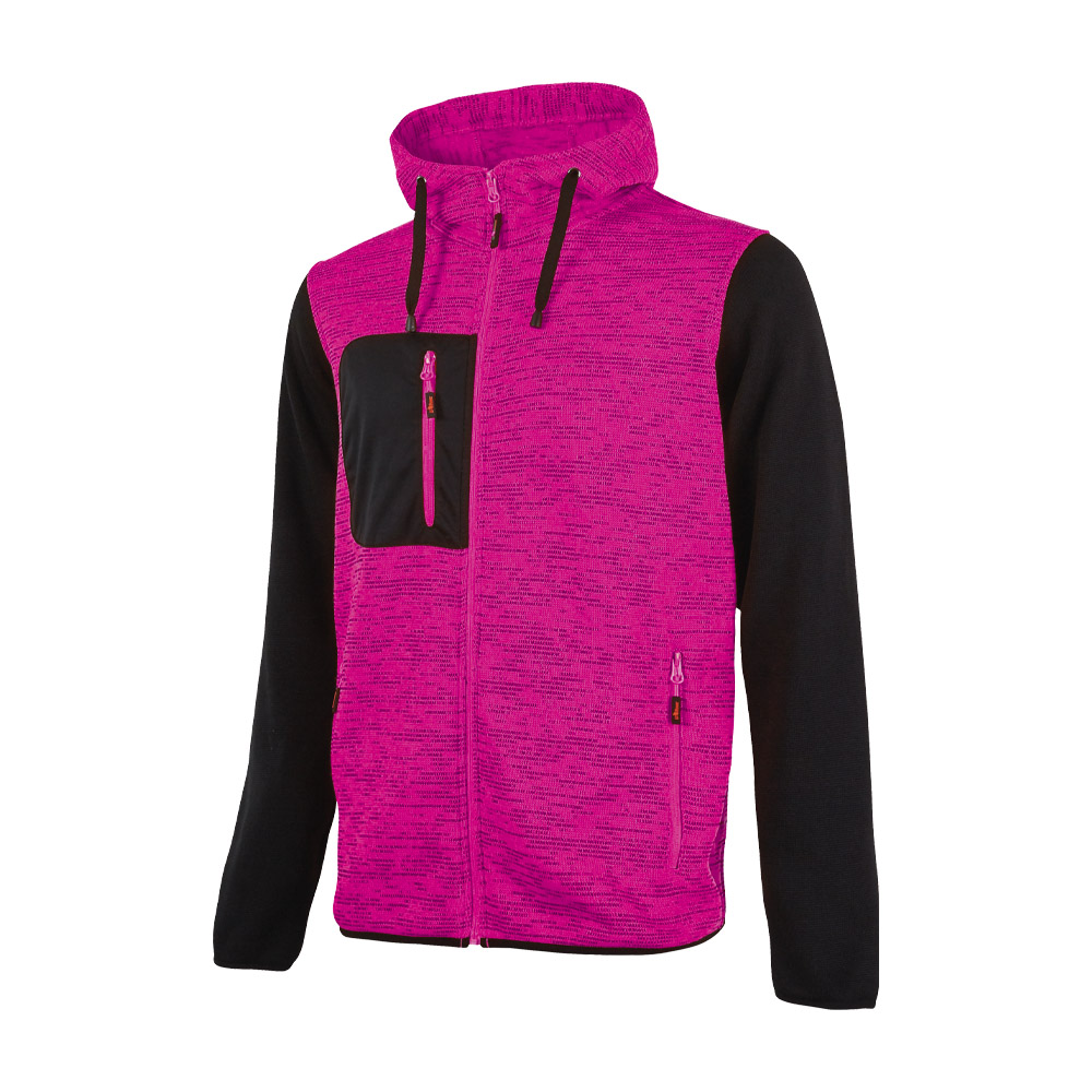 Felpa Full Zip con Cappuccio Enjoy Rainbow Lady Black Fucsia U-POWER - Taglia L