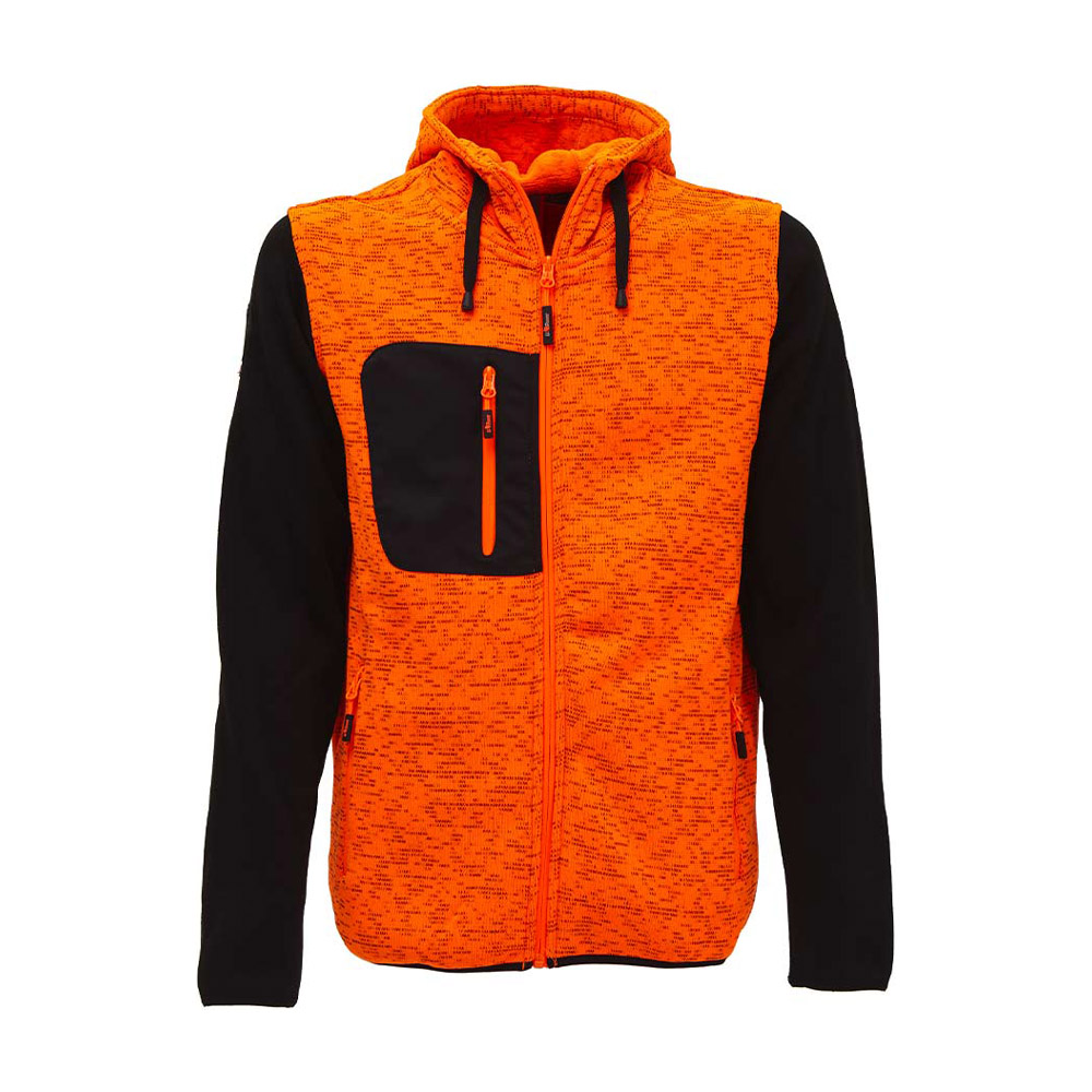 Felpa Full Zip con Cappuccio Enjoy Rainbow Orange Fluo U-POWER - Taglia XL