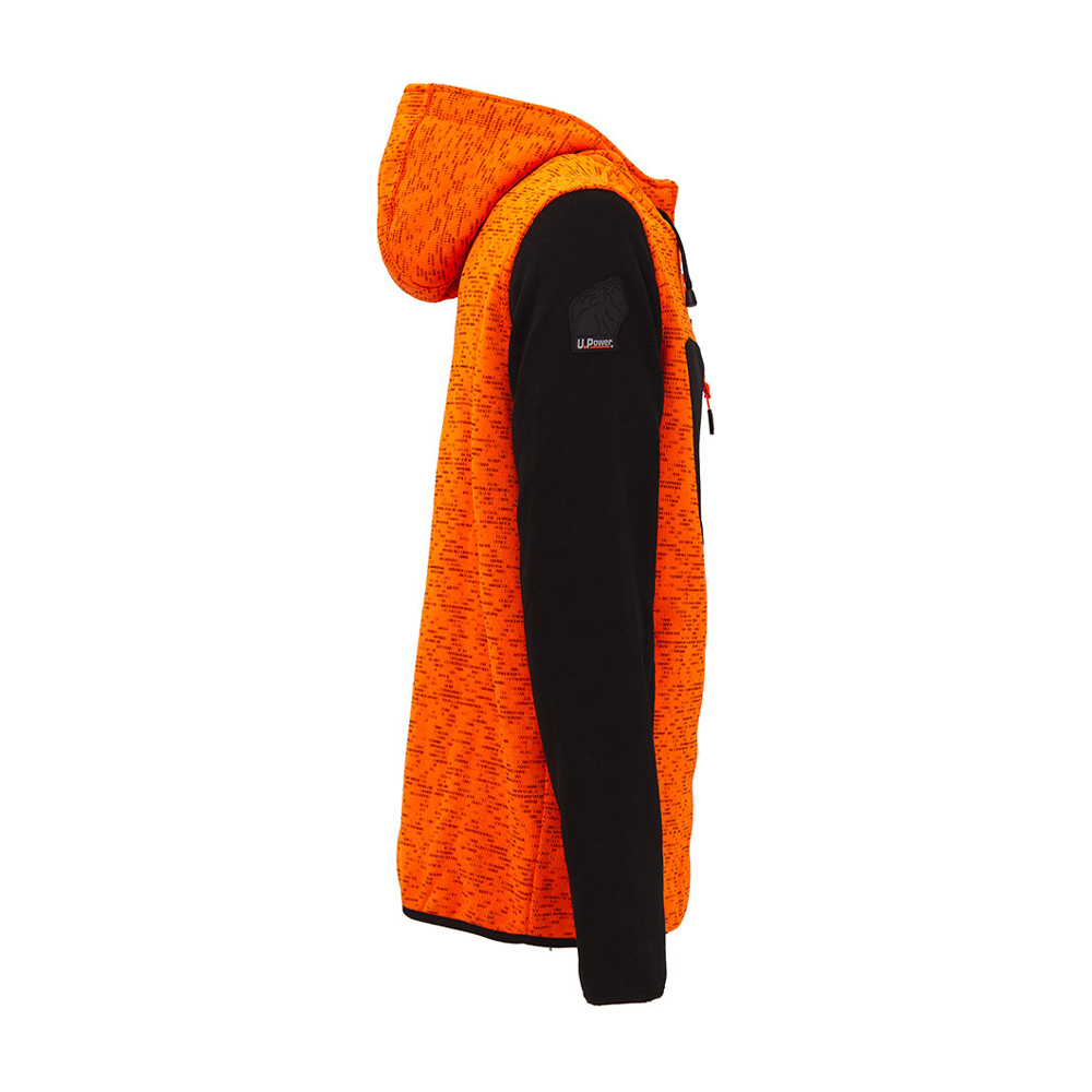 Felpa Full Zip con Cappuccio Enjoy Rainbow Orange Fluo U-POWER - Taglia XL