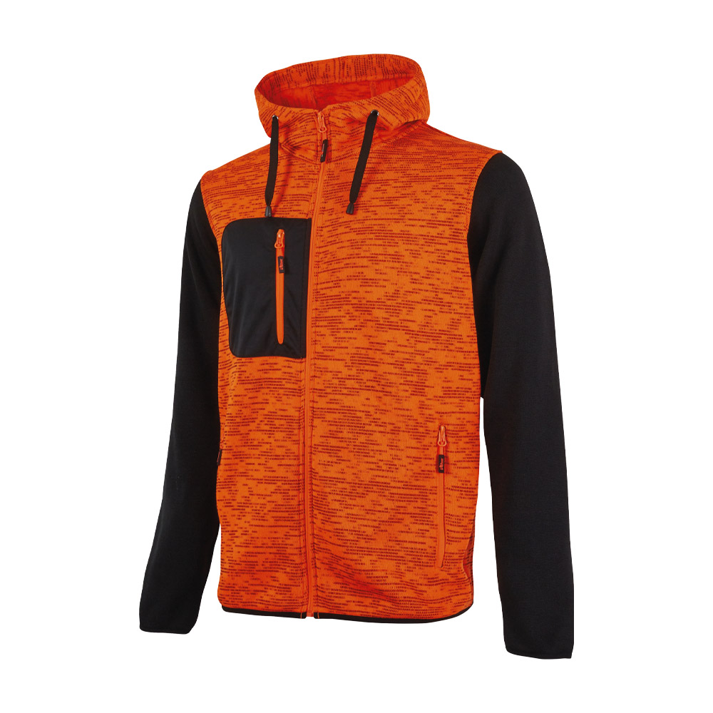 Felpa Full Zip con Cappuccio Enjoy Rainbow Orange Fluo U-POWER - Taglia XL