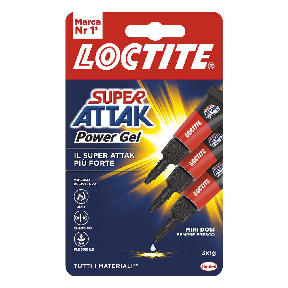 Adesivo Universale Istantaneo Gel Power Flex Mini Trio LOCTITE 3x1 g