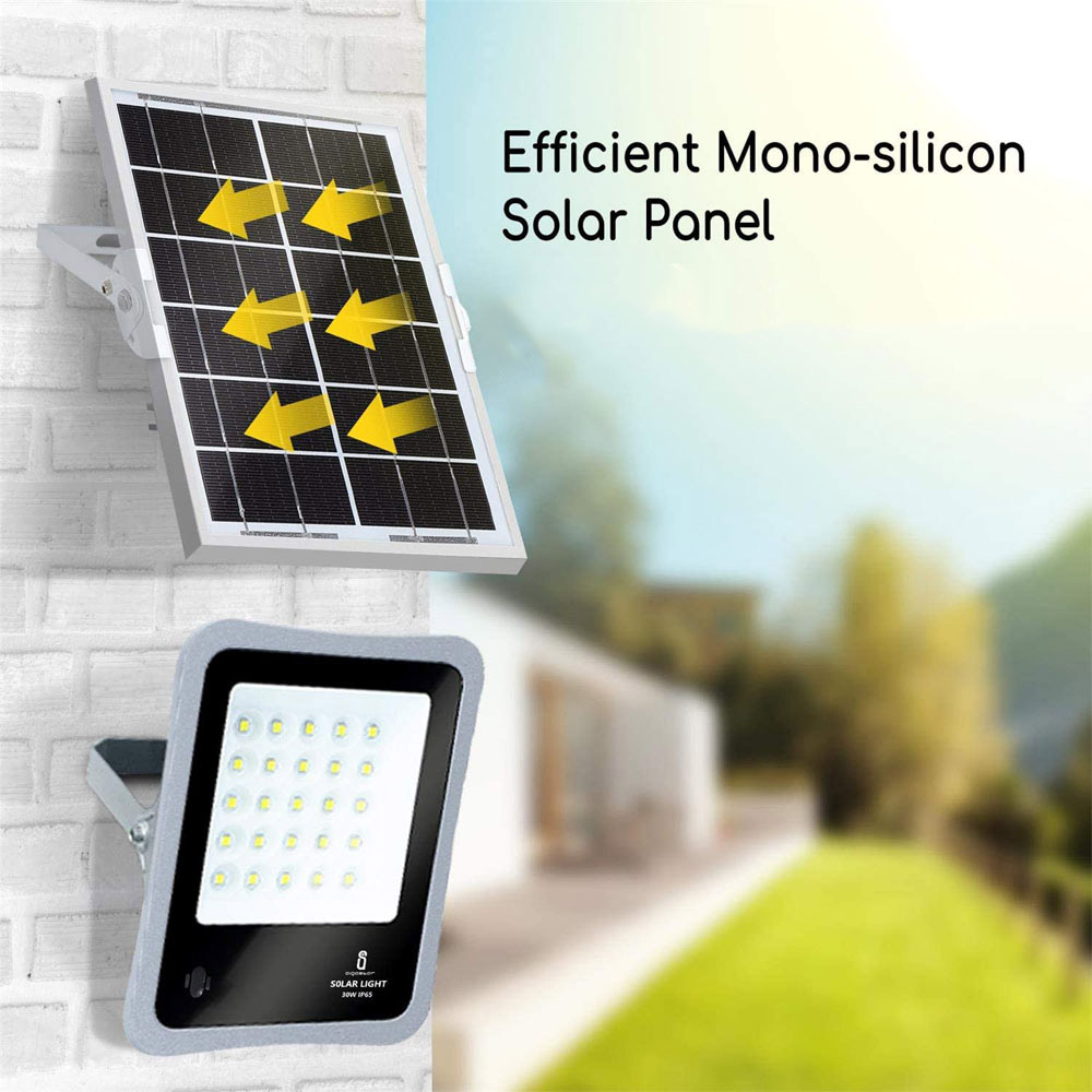 Proiettore LED 30W 6500K AIGOSTAR - Sensore, Pannello Solare e Telecomando