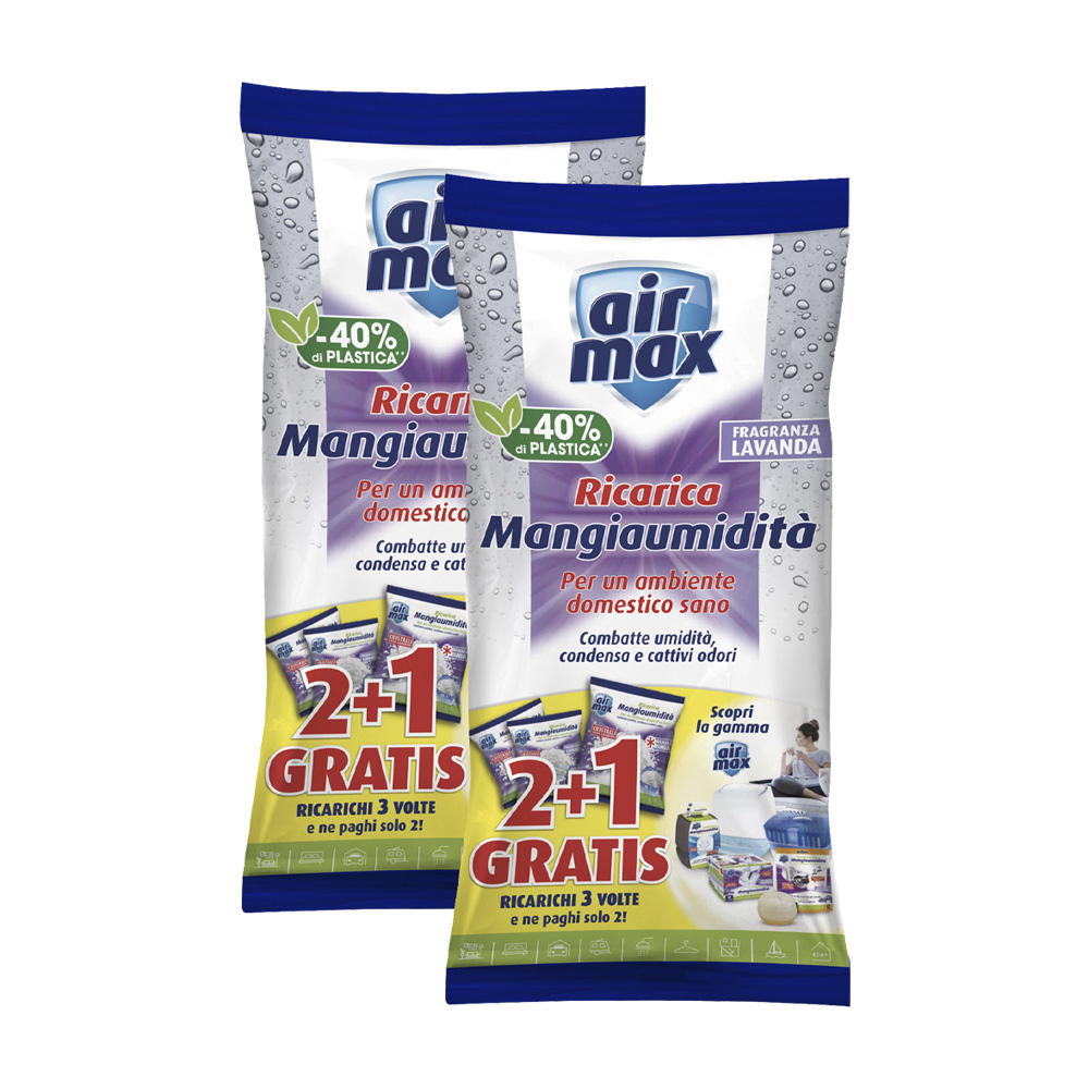 Ricarica sali assorbiumidit� lavanda 2x1350 gr air max - circa 6 ricariche.