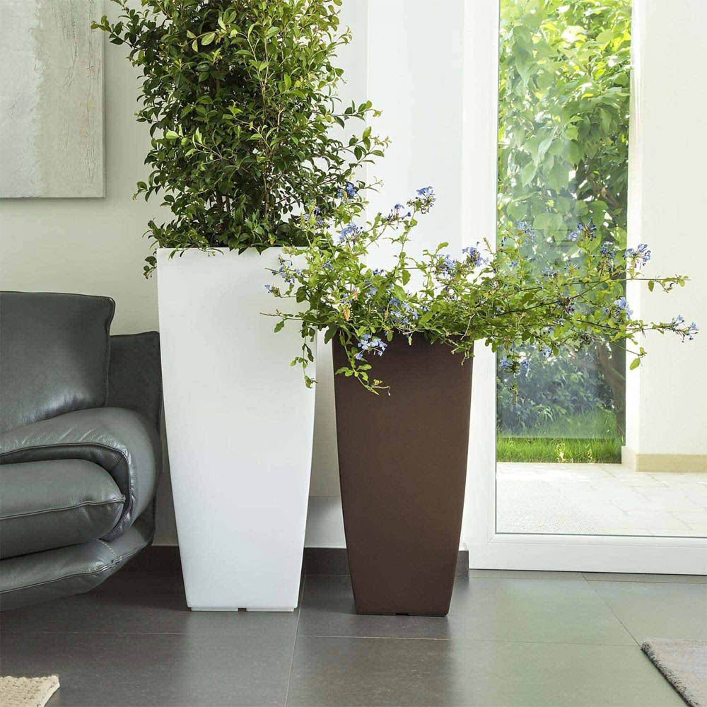 Vaso Quadro Stilo Square 40x40x90h cm FERLIVING - Bianco Ghiaccio