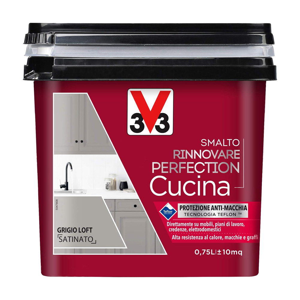 Smalto all'acqua rinnovare perfection cucina 750 ml v33 - grigio loft satinato.