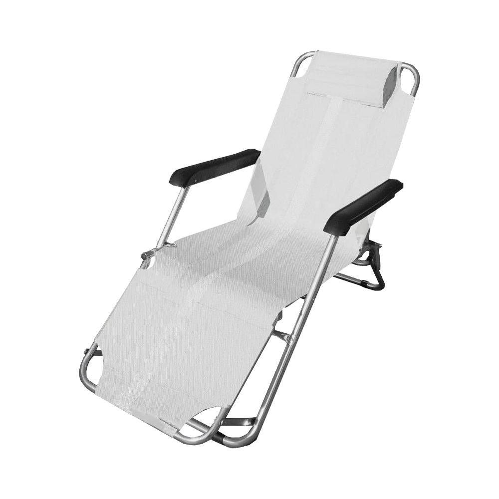 Sdraio in Alluminio Bianco FERLIVING - Poggiapiedi e Poggiatesta